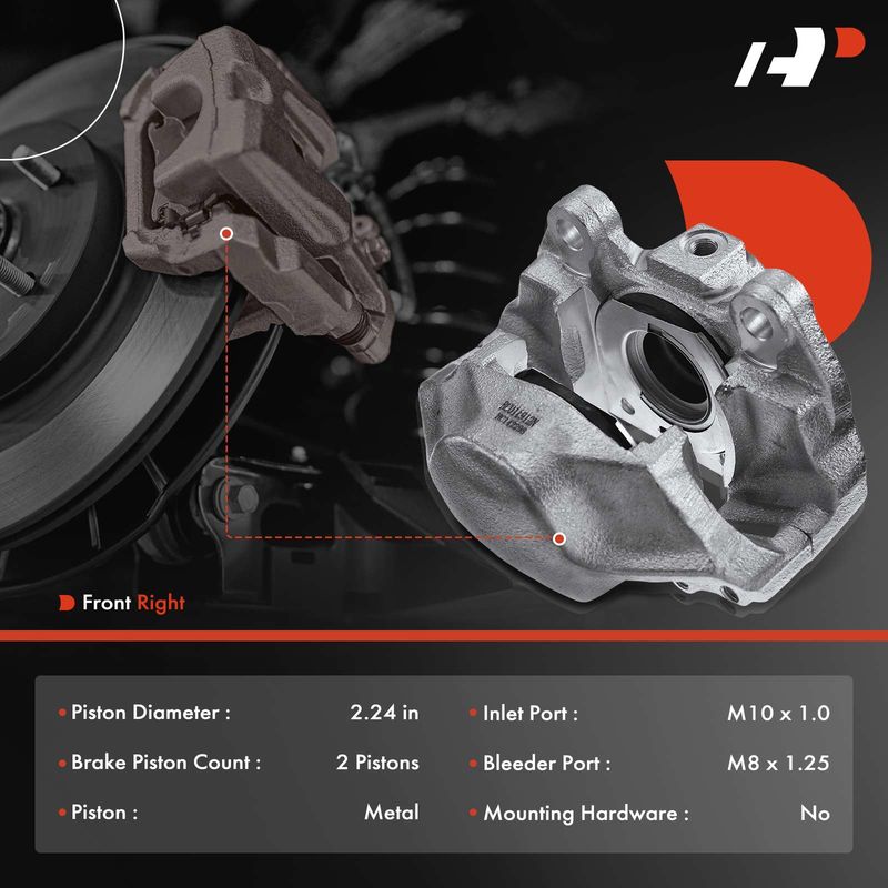 Front Passenger Brake Caliper for Mercedes-Benz W108 W110 W114 190 200 220 280