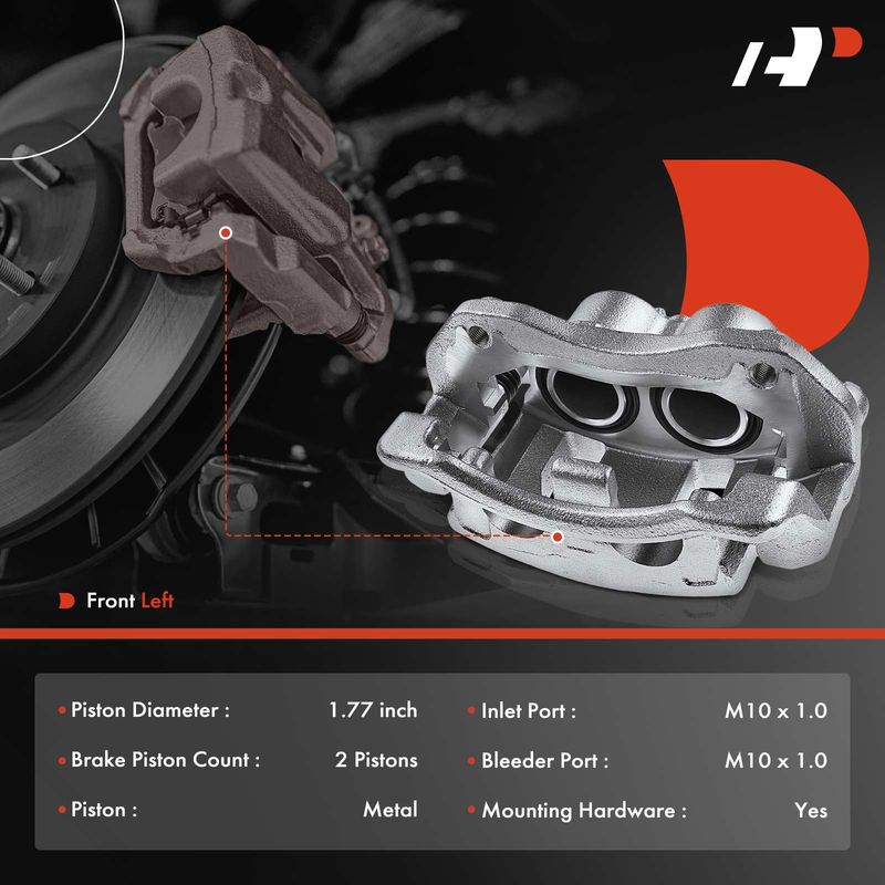 Front Driver Brake Caliper with Bracket for Hyundai Santa Fe 13-19 Santa Fe XL