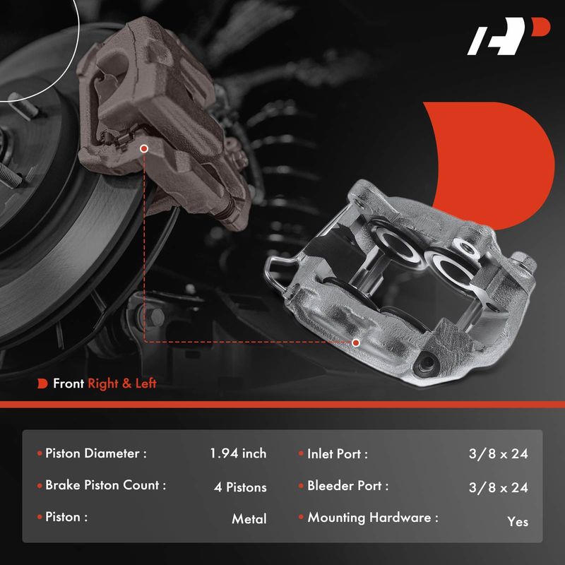 2x Front Brake Caliper for Ford Custom 500 Lincoln Mercury 1965-1967