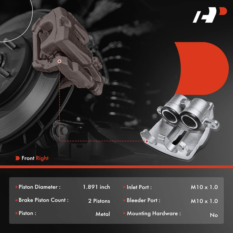 Front Passenger Brake Caliper for Land Rover Discovery 99-02 Range Rover 95-02