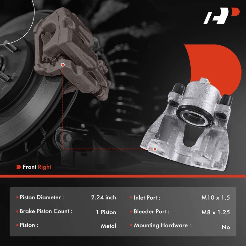 Front Passenger Brake Caliper for Saturn Astra L100 L200 L300 LS Saab 9-3 9-5