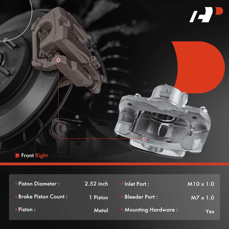 Front Passenger Brake Caliper with Bracket for Toyota Prius V 2012-2017 RAV4