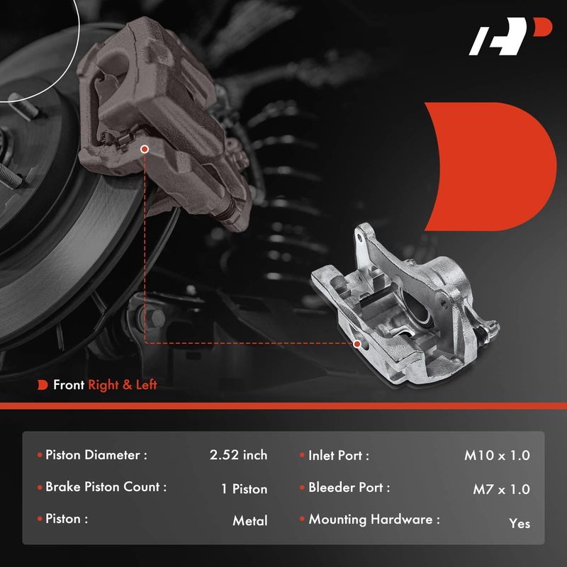 2x Front Brake Caliper with Bracket for Lexus RX350 RX400h 06-07 RX330 Toyota