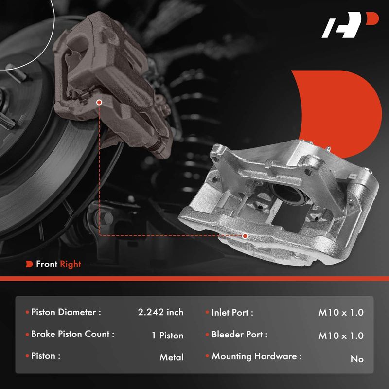 Front Passenger Brake Caliper with Bracket for Volkswagen CC Passat CC 2009-2012