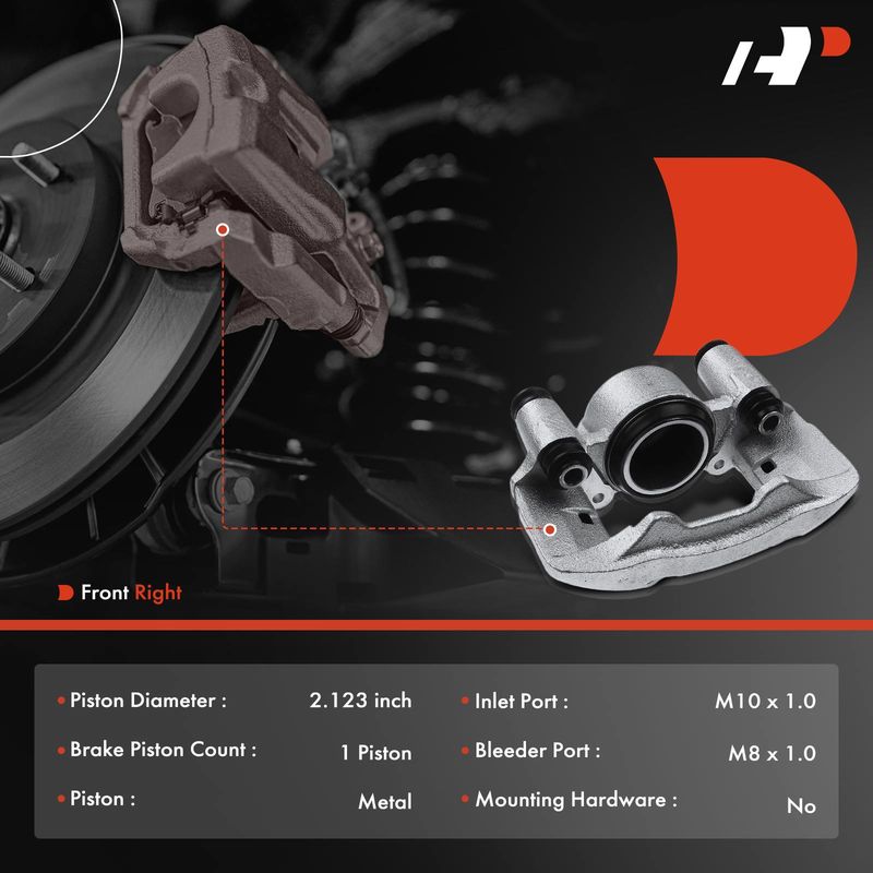 Front Passenger Brake Caliper for Mazda Protege 1990-1998 Ford Escort Mercury