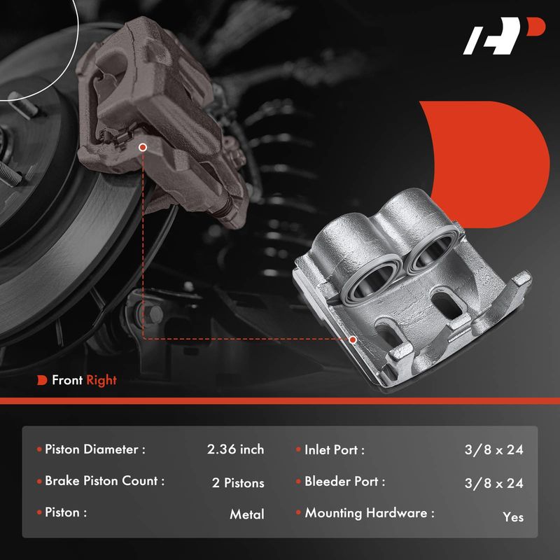 Front Passenger Brake Caliper for Ford F Super Duty F53 F59 1988-1997