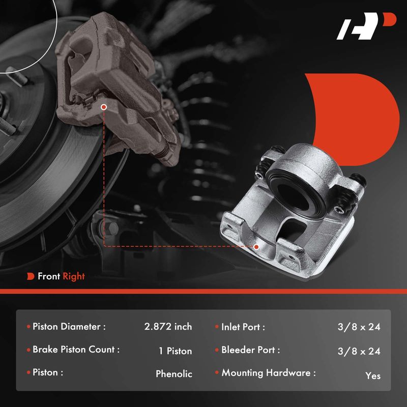Front Passenger Brake Caliper for Ford E-150 Econoline Club Wagon 94-02 F-150