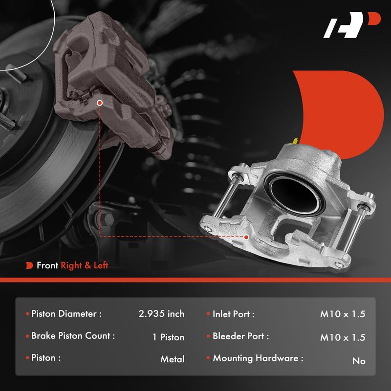 2x Front Brake Caliper for GMC K1500 Suburban Chevy K10 V10 Jeep Cherokee