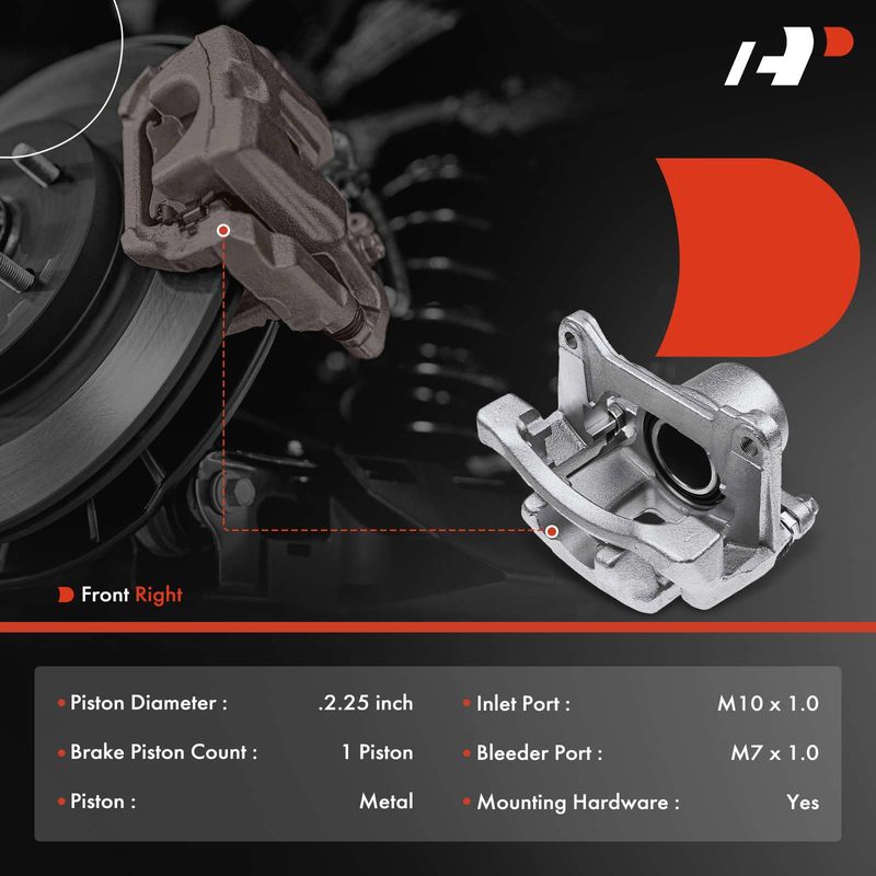 Front Passenger Brake Caliper with Bracket for Toyota Celica 2003-2005 Scion tC