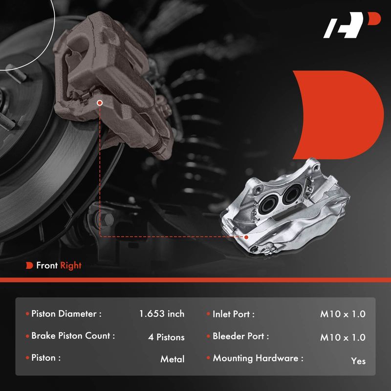 Front Passenger Brake Caliper for Volvo S60 2004-2007 V70 2005-2007 R Model 2.5L