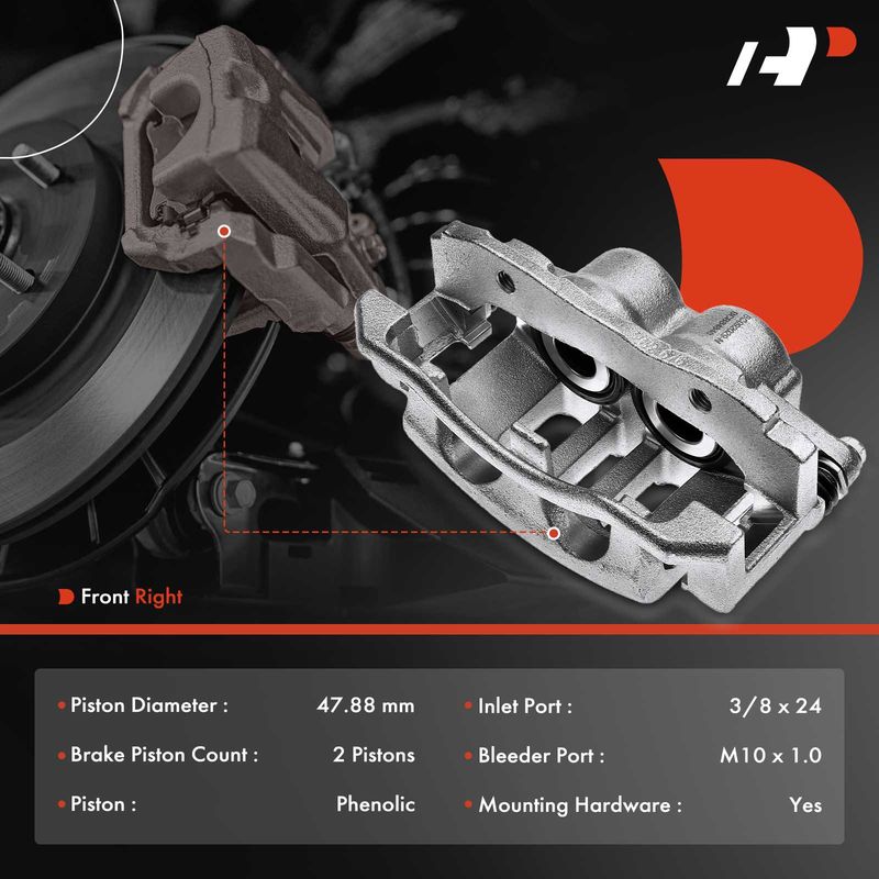 Front Passenger Brake Caliper with Bracket for Ford Crown Victoria Lincoln