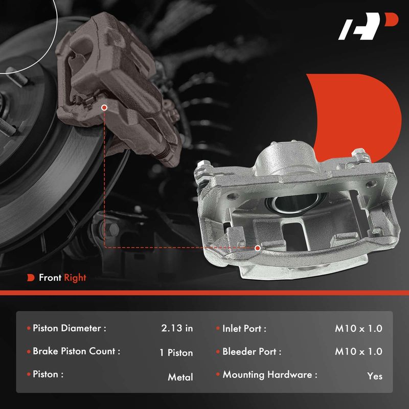 Front Passenger Brake Caliper with Bracket for Honda Civic 2006-2015 Acura CSX