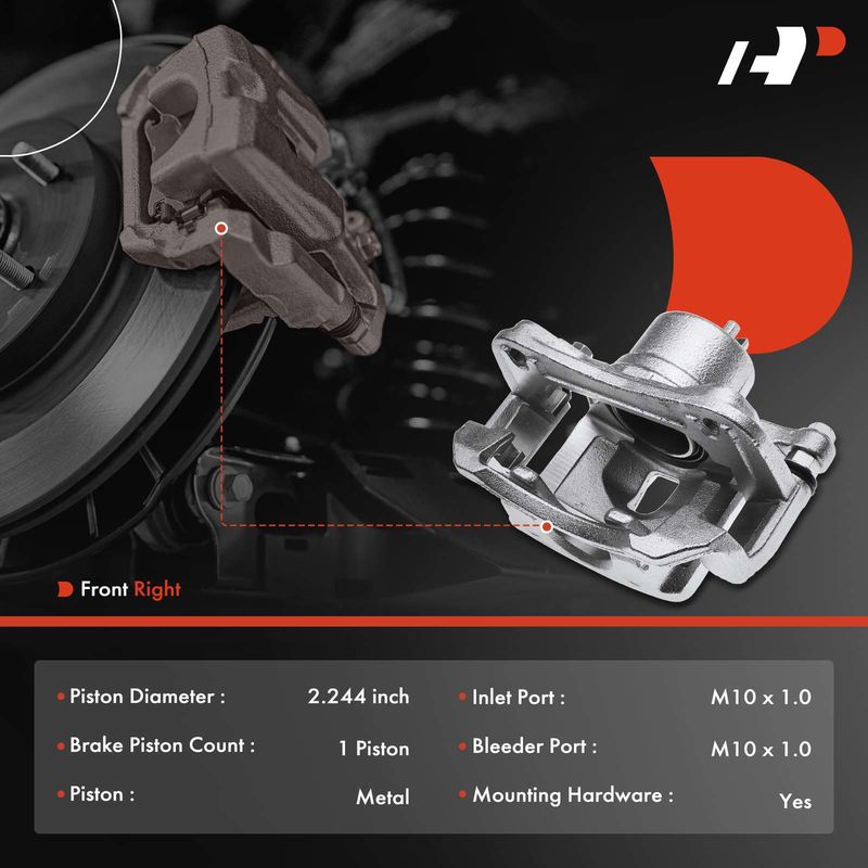Front Passenger Brake Caliper with Bracket for Hyundai Elantra GT Kia Forte