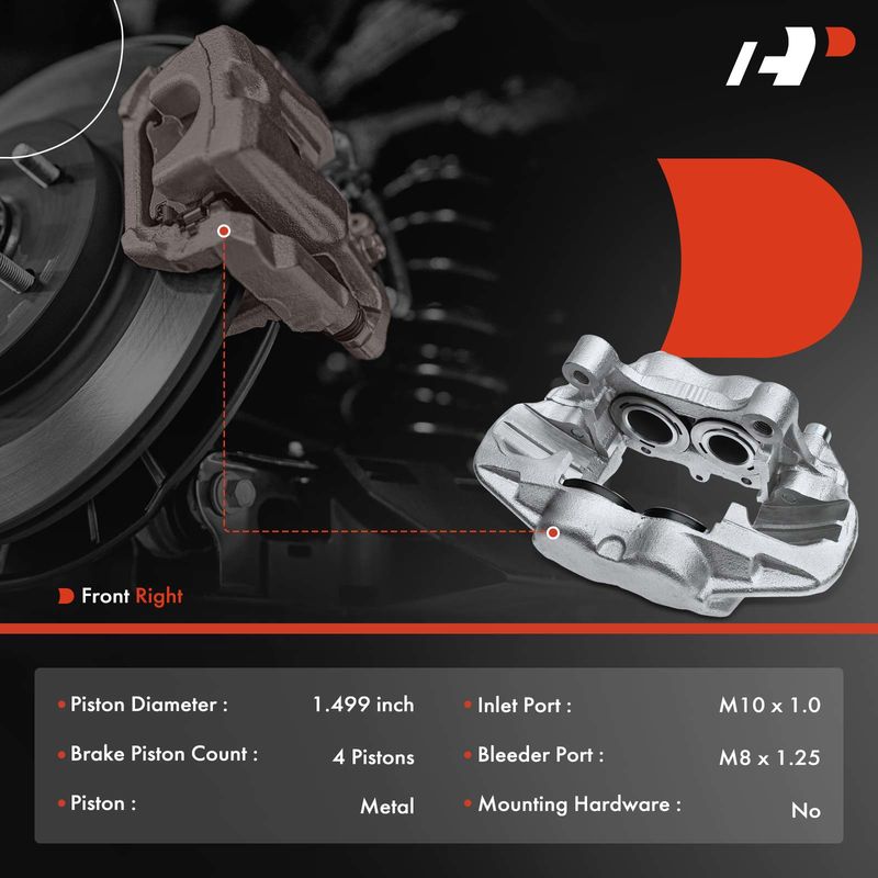 Front Passenger Brake Caliper for Mercedes-Benz W124 300E 400E 1993 E320 E420