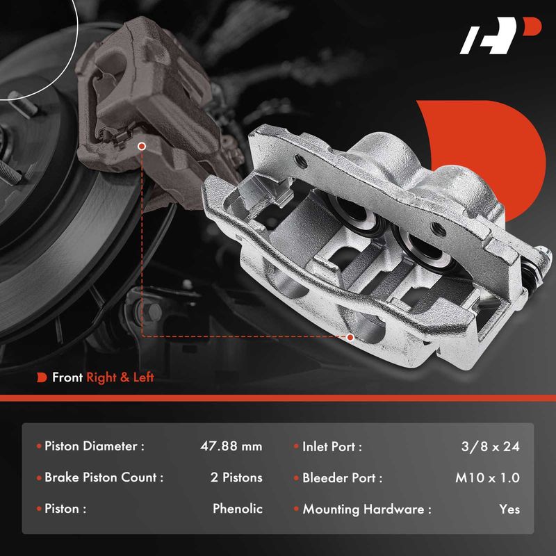 2x Front Brake Caliper with Bracket for Ford Crown Victoria Lincoln Town Car