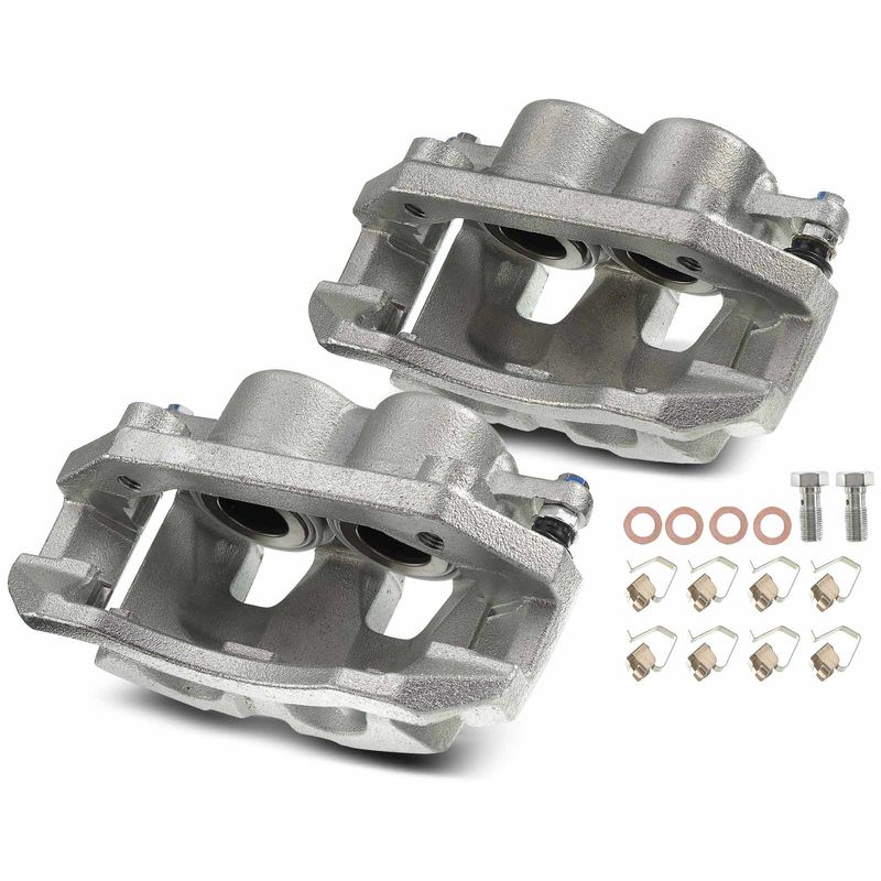 2x Front Brake Caliper with Bracket for Chrysler Aspen Dodge Ram 1500 Dakota