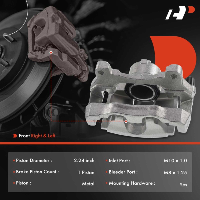 2x Front Brake Caliper with Bracket for Infiniti G35 2007-2008 G37 2008-2013