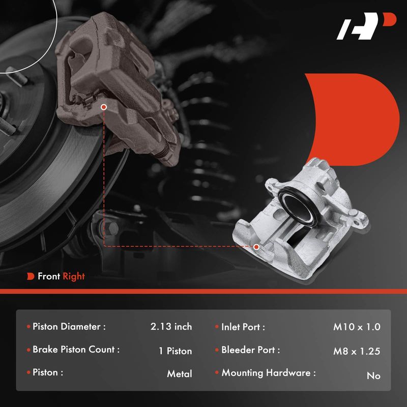 Front Passenger Brake Caliper for Volvo S40 V40 2000-2004 L4 1.9L