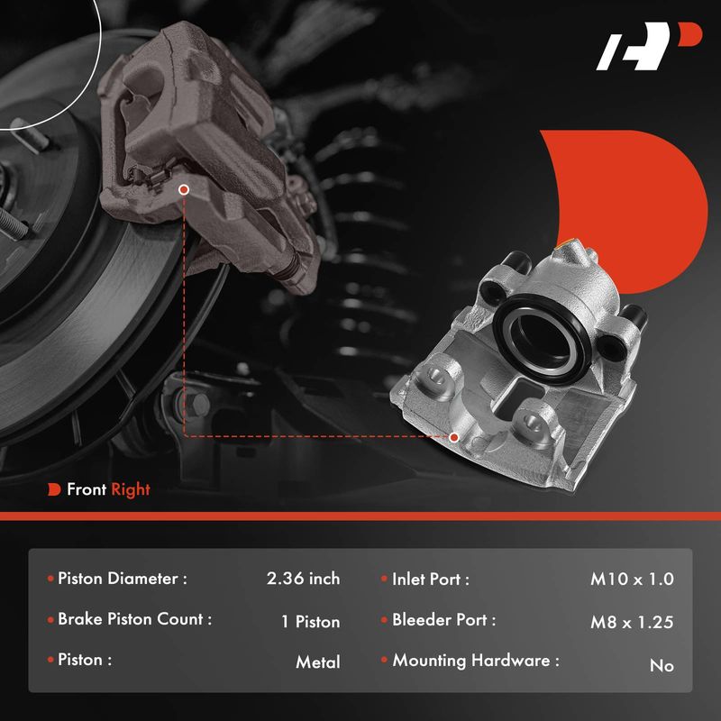 Front Passenger Brake Caliper for BMW M3 E46 2001-2006 Z4 E85 E86 2006-2008