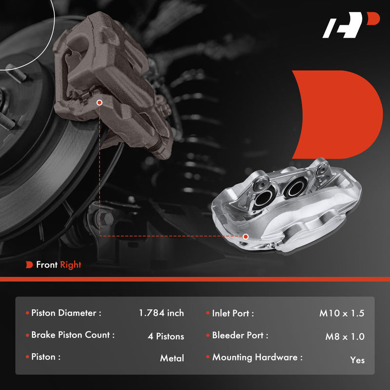 Front Passenger Brake Caliper for Ford Mustang 2015-2019 2020 4 Pistons