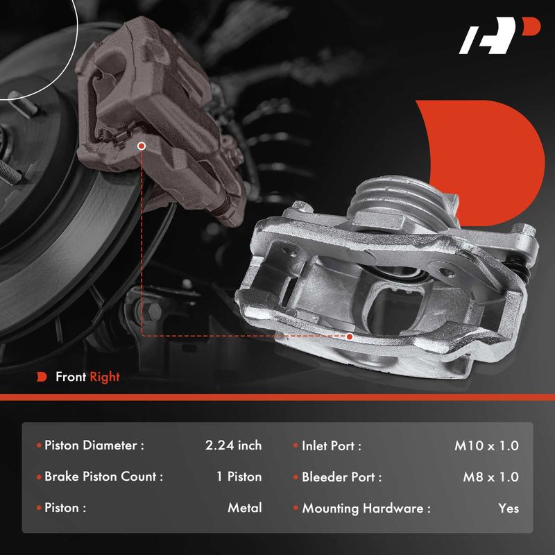 Front Passenger Brake Caliper with Bracket for Kia Sportage 1998-2002