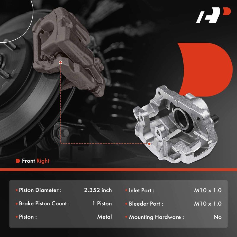 Front Passenger Brake Caliper with Bracket for BMW X5 2007-2013 X6 2011-2014