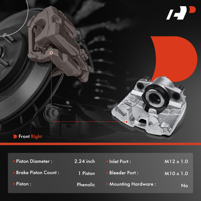 Front Passenger Brake Caliper for Saab 9-3 2006-2011 Cadillac BLS 2007-2008