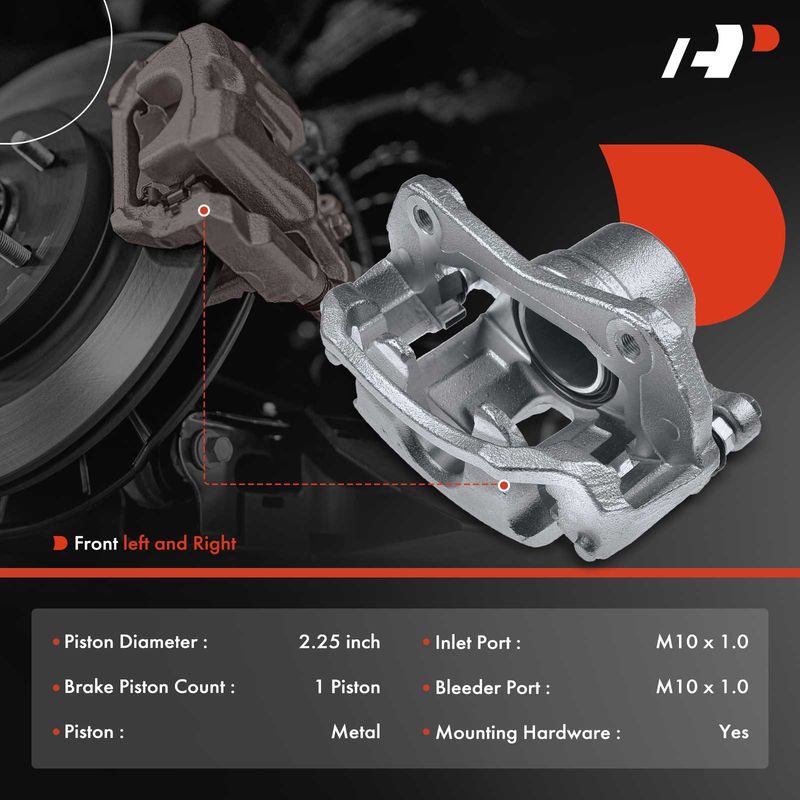 2x Front Brake Caliper with Bracket for Hyundai Elantra 09-12 Kia Forte Forte5