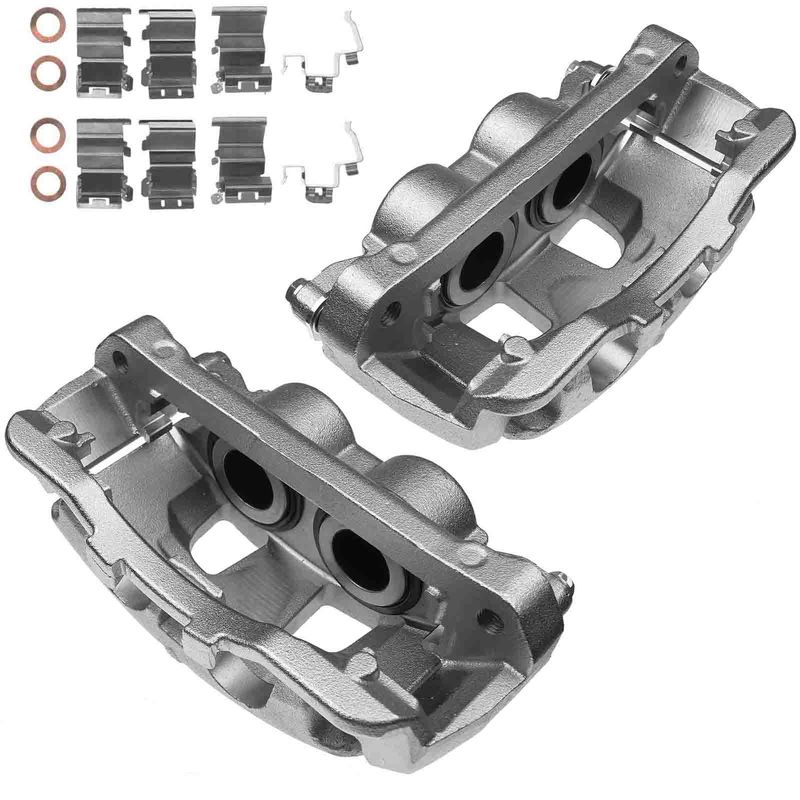 2x Front Brake Caliper with Bracket for Ford F-250 350 450 Super Duty 2013-2015