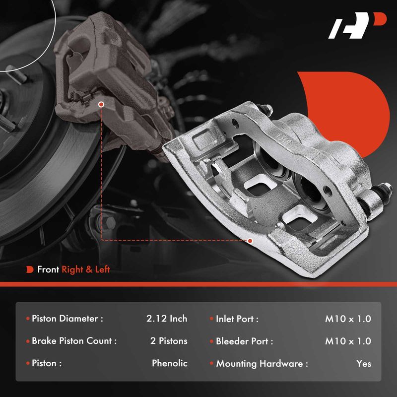 2x Front Brake Caliper with Bracket for Dodge Durango 2005-2006 Ram 1500 Pickup