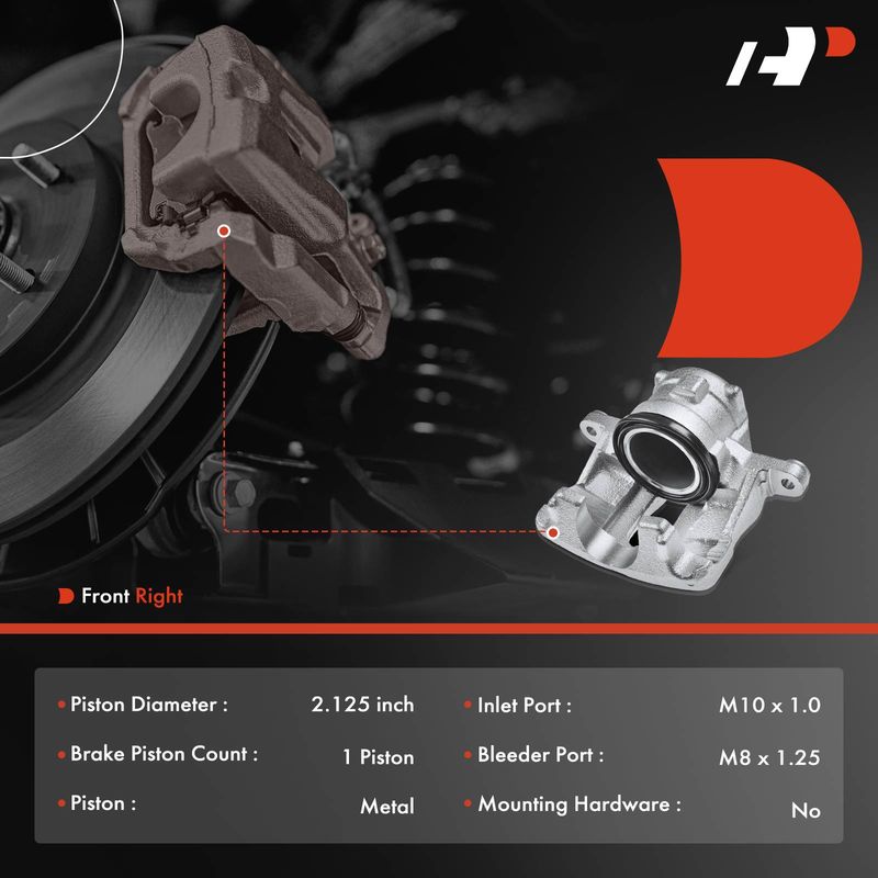 Front Passenger Brake Caliper for Mercedes-Benz W201 190D 1984-1989 190E 84-86
