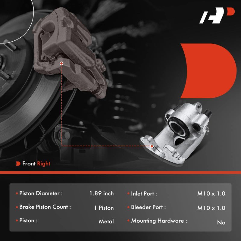 Front Passenger Brake Caliper for VW Derby 95-09 Golf Jetta Seat Cordoba 01-02
