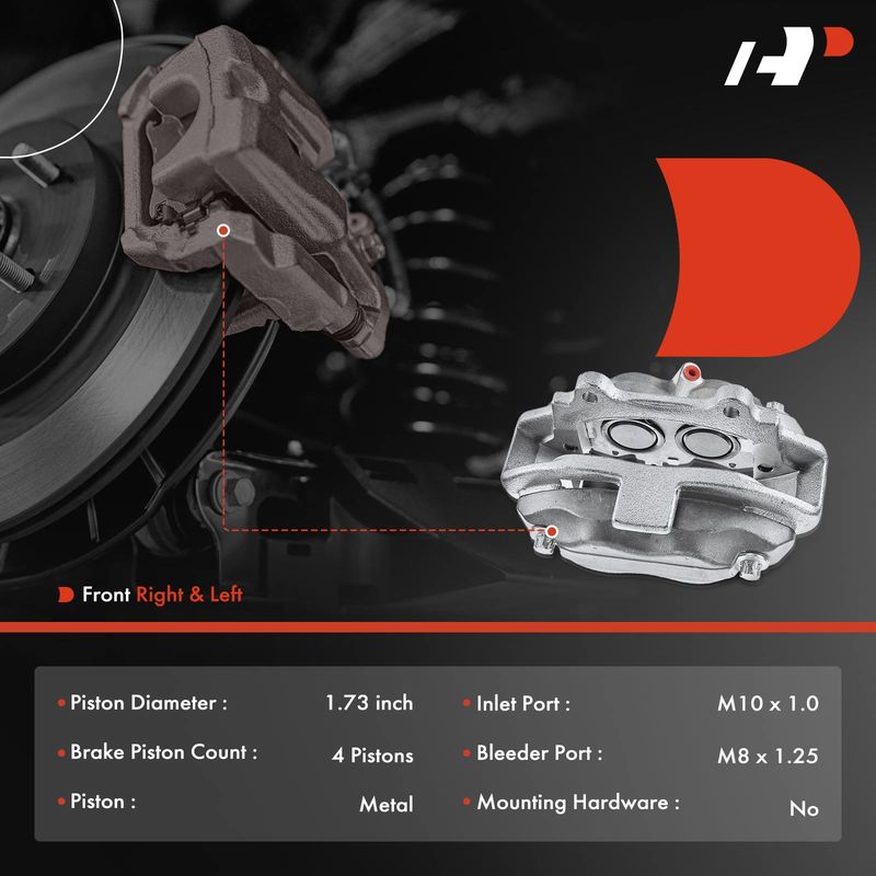 2x Front Brake Caliper with Bracket for Mercedes-Benz C216 W221 S350 S550 CL550