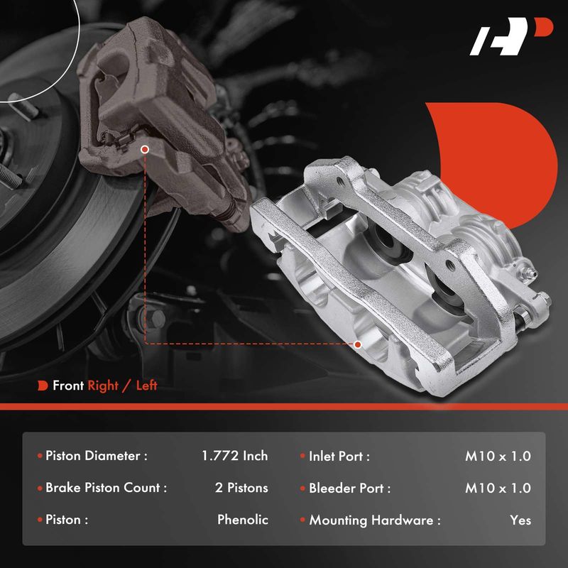 Front Driver/Passenger Brake Caliper with Bracket for Cadillac CTS STS 2005-2008