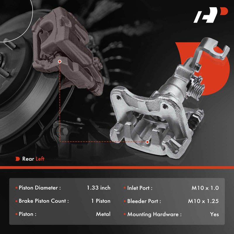 Rear Driver Brake Caliper with Bracket for Honda Accord Hybrid 2005-2007 3.0L