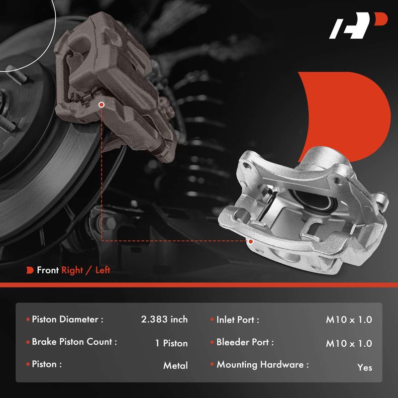Front Driver/Passenger Brake Caliper w/ Bracket for Hyundai Sonata 2014-2019 Kia