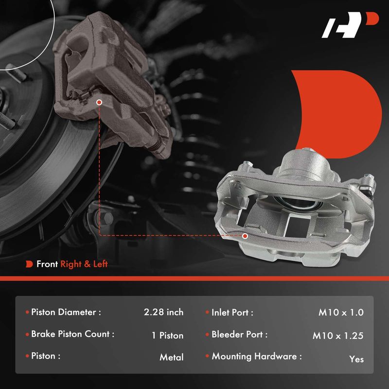 2x Front Brake Caliper with Bracket for Honda Accord 2013-2017