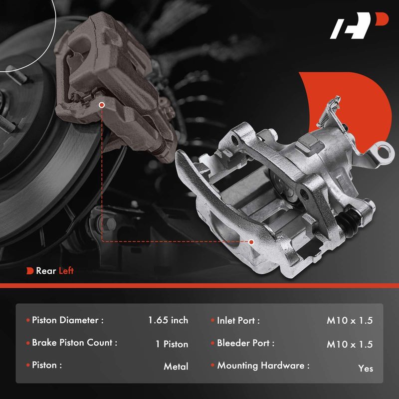 Rear Driver Brake Caliper with Bracket for Jaguar XJ8 Vanden Plas 2004-2005