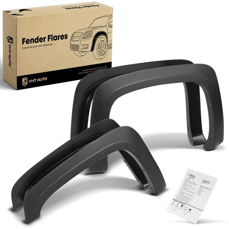 4x Factory Style Fender Flare for Chevy Silverado 1500 07-13 78.7/97.6 In. Bed