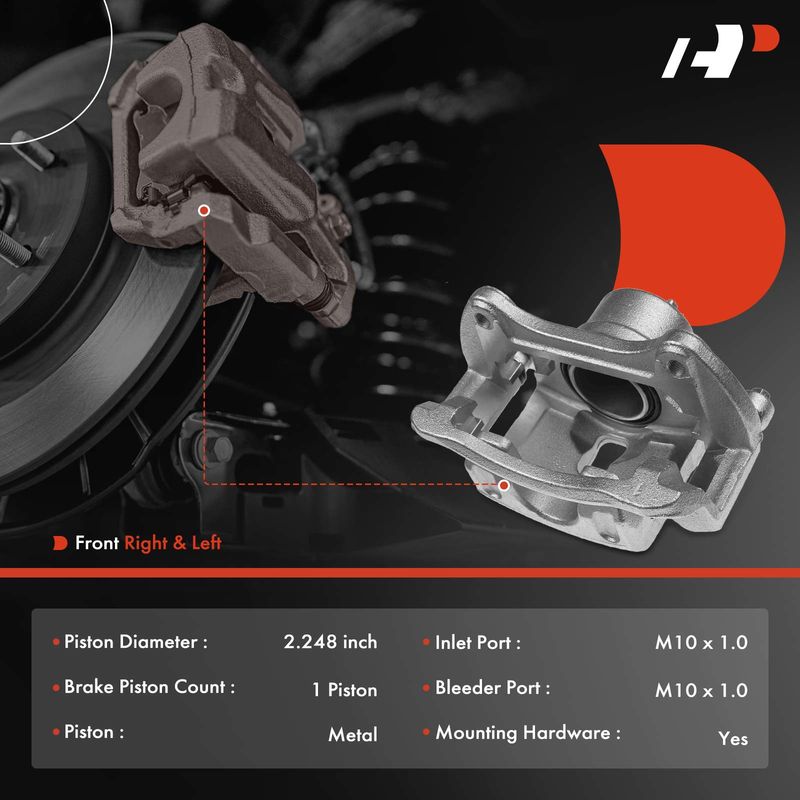 2x Front Brake Caliper with Bracket for Hyundai Veloster 2013 2014 2015 2016