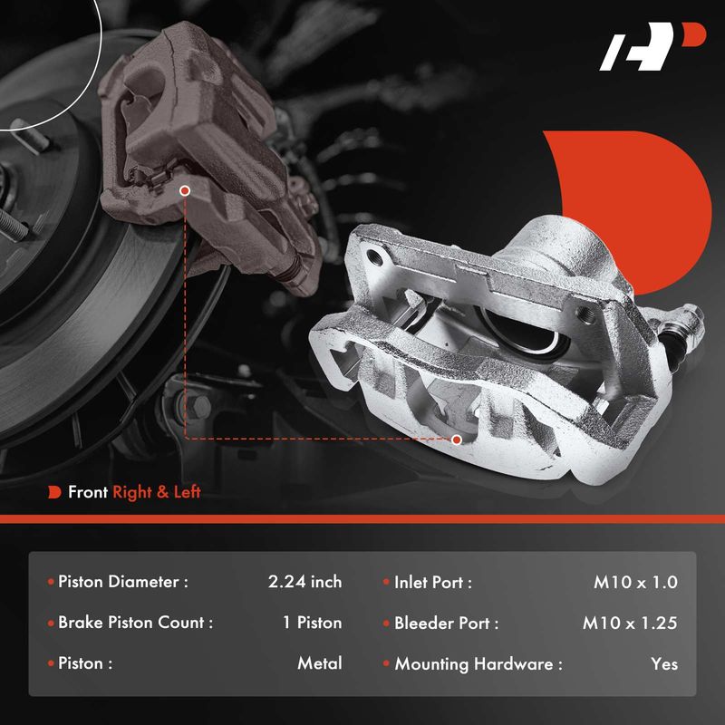 2x Front Brake Caliper with Bracket for Honda Accord 2003-2012 Acura CL TL TSX