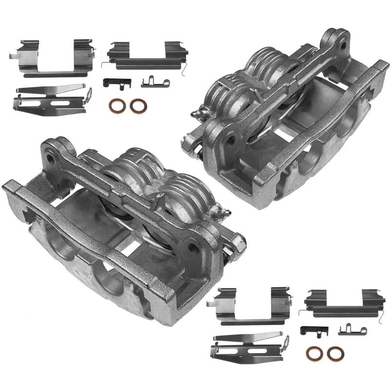 2x Front Brake Caliper with Bracket for Chevy Trailblazer EXT GMC Envoy XL 02-05
