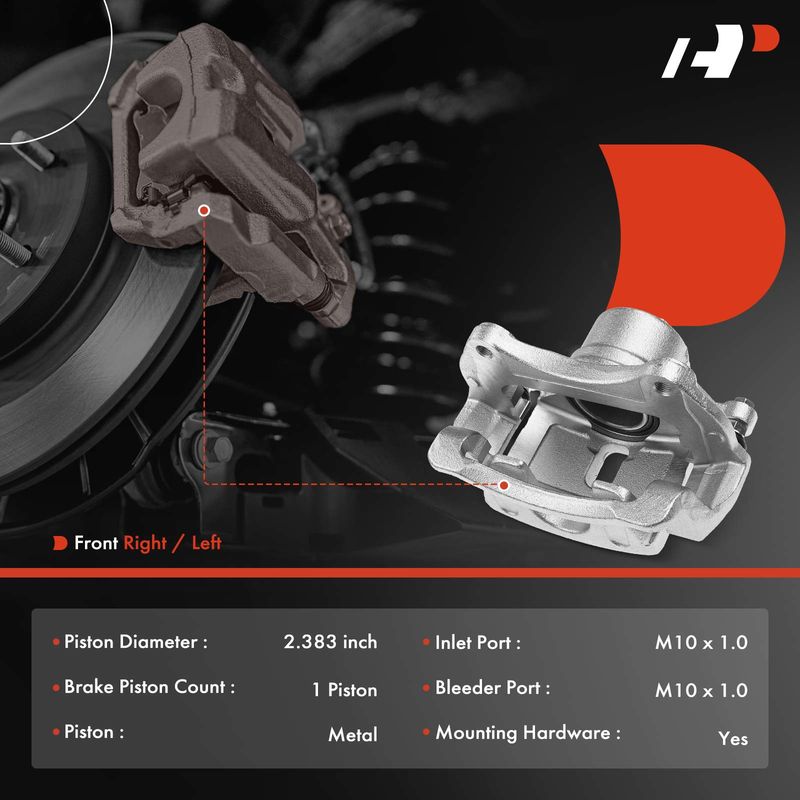 Front Driver/Passenger Brake Caliper w/ Bracket for Hyundai Sonata 2014-2019 Kia