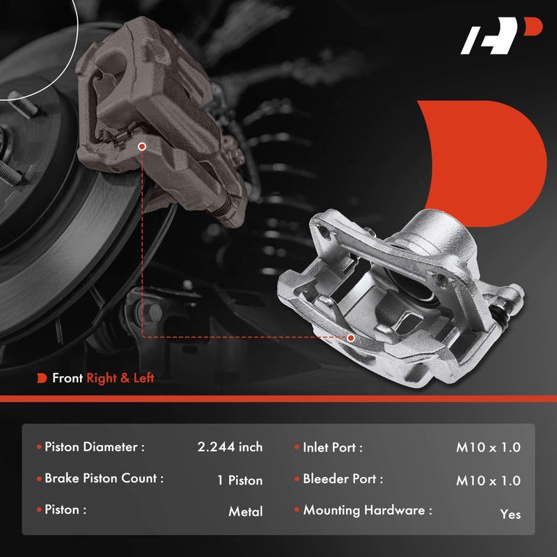2x Front Brake Caliper with Bracket for Hyundai Elantra GT Kia Forte