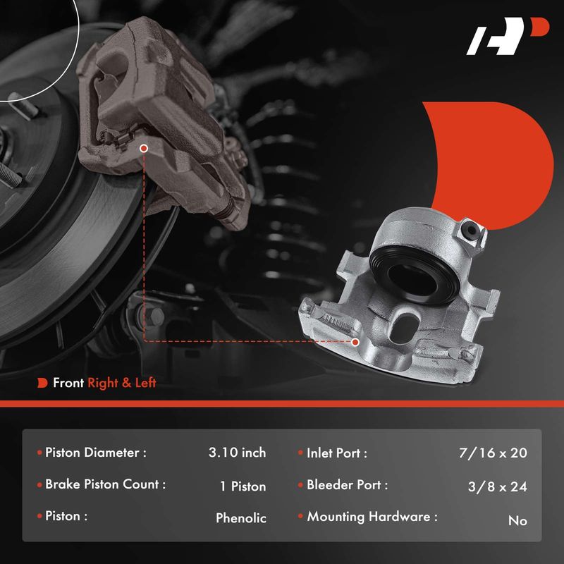 2x Front Brake Caliper for Chrysler Town & Country Dodge B100 D100 W100 Plymouth
