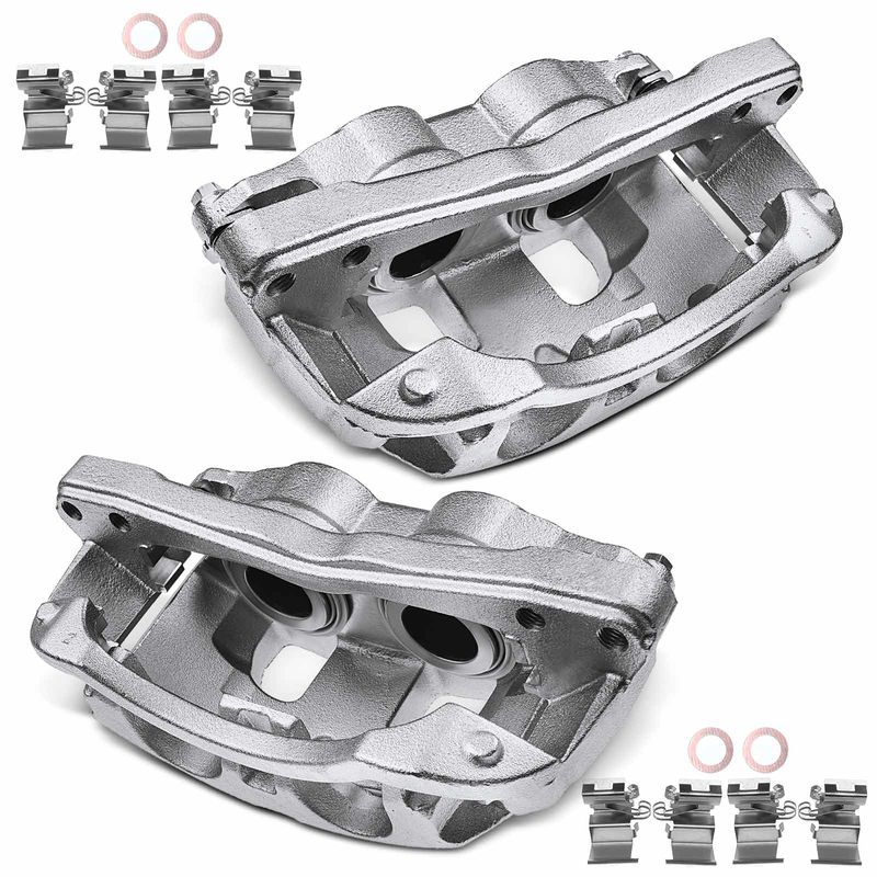 2x Front Brake Caliper with Bracket for Ford F-450 F-550 Super Duty 17-20