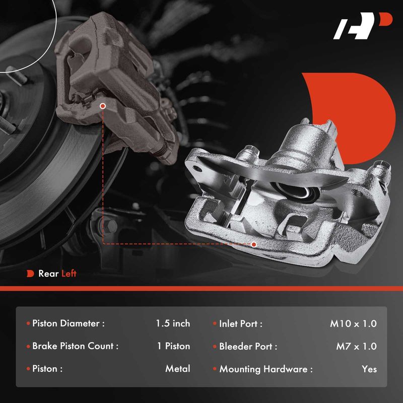 Rear Driver Brake Caliper with Bracket for Subaru Forester 98-03 Impreza 99-03