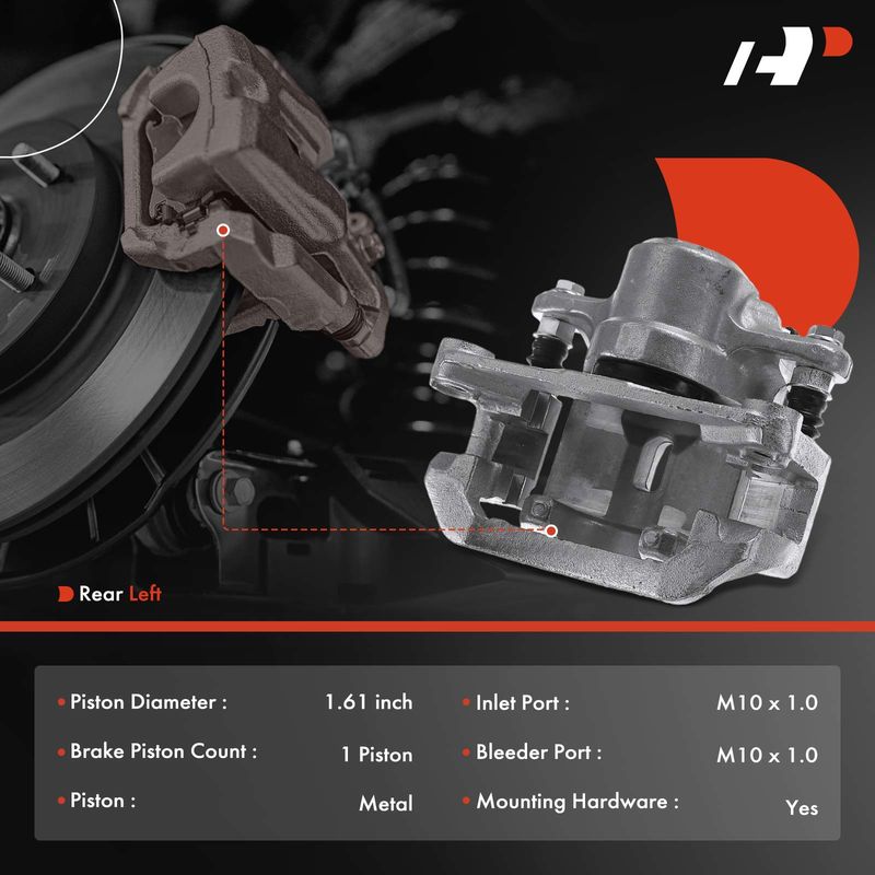 Rear Driver Brake Caliper with Bracket for Subaru Forester 2014-2018 Legacy