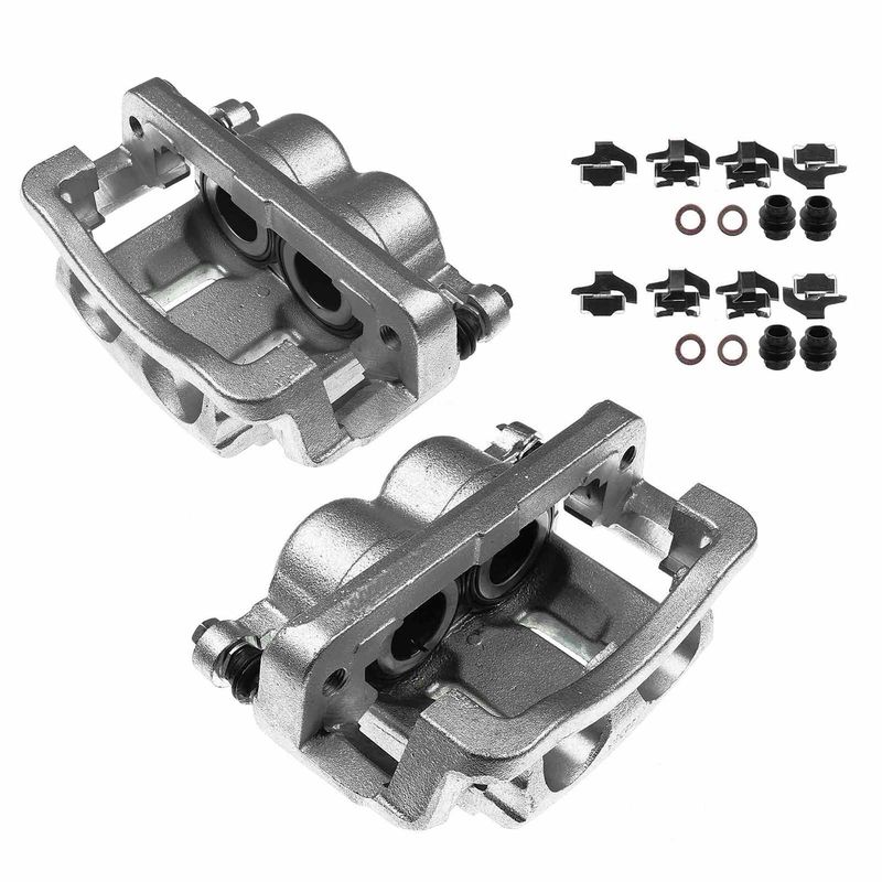2x Front Brake Caliper with Bracket for Ford F-350 F-450 Super Duty