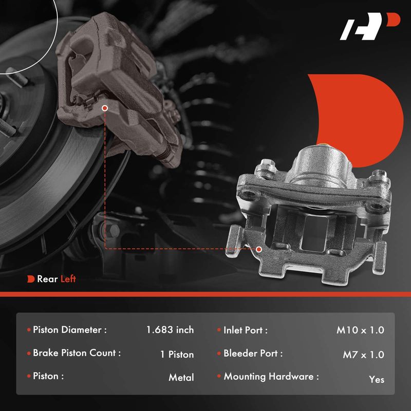 Rear Driver Brake Caliper with Bracket for Nissan Murano 370Z Infiniti M35 Q40